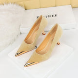 Breakj Fashion Sexy Nightclub Show Thin Wine Glasses With High Heel West Shi Velvet Shallow Metal Pointed Women's Singles