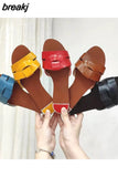 Summer Women Slippers Flat Slip On Slides Outdoor Narrow Brand Flip Flops Women Causal Shoes Platform Sandals Beach