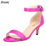 Women Sandals Multicolour Summer Open Toe Ankle Strap Sandals Sexy High Heels Lady Shoes Buckle 5cm Low Heel Wedding