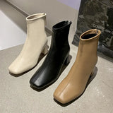 Boots Women High Heeled Short Boots Women Platform Shoes Pointed ToeAnkle Botas Large 42 Thin HeelSide zapatillas