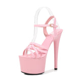 Breakj Leather Sandals Special High Heels Fine Heel Sexy Black Waterproof Table Hate Day Superb High Sandals Female