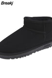 Genuine Sheepskin Mini Snow Boots Women High Quality Luxury Boots Winter Women Boots Lining Ankle Warming Flats Botas
