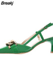 Women Pumps Fashion Metal Ladies Shoes Thin Heels Woman Party Pointed Toe Summer Sandals Lady High Heels for Female