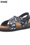 2023 New Beach Cork Sandals Casual Women Summer Buckle Strap Outside Non-slip Sandalias