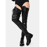 Women's Thigh High Boots Block Heel Stretch Over The Knee High Boots Lady's Platform Chunky Sexy Winter Women's