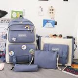 NEW 4 Piece Set backpacks fashion canvas backpack female Korean Shoulder bag College Students bags School backpack for girl