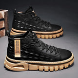 New Men Comfortable Sneakers Waterproof Outdoor Casual Shoes Tooling Motorcycle Boots Non-Leather Shoes for Men