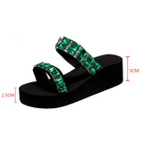 Women Sandals Bling Heels Sandals With Platform Shoes For Women Summer Indoor Outdoor Slippers Lightweight Wedge Zapatos