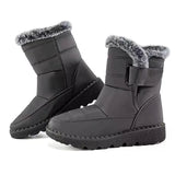 New Waterproof Snow Boots Woman Rabbit Fur Non Slip Winter Padded Boots Women Platform Keep Warm Ankle Botas De Mujer