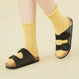 2023 New Summer Beach Cork Slippers Casual Double Buckle Non-slip Clogs Slides Women Slip on Flip Flop