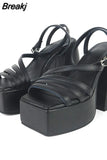 New Platform Sandals For Women Hoof Heels High Platform Chunky Heels 2023 Summer Sexy Elegant Fashion Woman Sandals