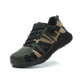 Men Safety Working Shoes Breathable Work Boots Protective Steel Toe Cap Shoes Indestructible Camouflage Shoes