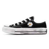 New Korean Style Ulzzang Daisy Canvas Shoes for Women 45 White Black Yellow Green Purple Color sneakers