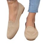 Breakj Size Single Shoe Autumn New Style Fly Weave Net Surface Shallow Foot Pedal Lazy Flat Bottom Casual Women's Shoe