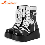 Gothic Style Platform Mary Jean Shoes New Fashion Brand 2023 Spring Summer Round Toe Buckle Sandals Boot Party Role