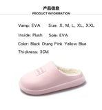 Winter Warm Waterproof Non-Slip Home Slippers Indoor Cotton Non-Slips Ladies Soft Slippers Memory Foam Couples