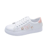Breakj Spring And Summer New Embroidery Small White Shoes Net Red Flat Plate Shoes Women's College Wind Casual Single Shoes With Lazy