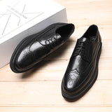 Shoes Fashion Brogue Men Leather Formal Dress Shoes Man Comfortable Office Party