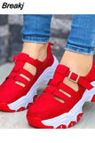 Sneakers Autumn Casual Breathable Solid Color Thick Sole Sneakers Fashion Running Walking Lace Up Sneakers Women Size