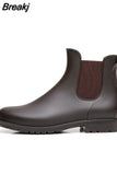 Chelsea Rain Shoes Woman Ankle Rainboots Rubber Boots Non-slip Water Shoes Female Galoshes Overboot for
