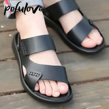 Men's Sandals Summer Thick Bottom Non-Slip Beach Slippers Durable Casual Shoes Zapatos Lightweight PVC