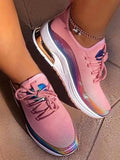 trendy shoes summer reflective breathable shoes fashion mesh sports running shoes women's casual shoes