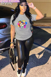 Summer Juicy Diamonds Print Tshirt Women Round Neck Short Sleeve Top Female Pattern Harajuku Tshirt 2023 New
