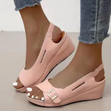 Mujer 2022 Female Wedge Heels Shoes Women Summer Comfortable Sandals Slip-on Flat Sandals Platform