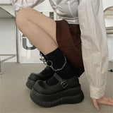 Cute Autumn Mary Janes Women Pumps Wedges High Heels Cosplay Street Goth Punk Design Thick Sole Lolita Pumps Girls