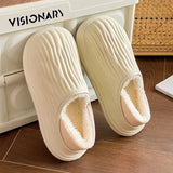 New Women's Waterproof Home Slippers Plush Warm Winter House Shoes Women Flat Non Slip Outdoor Indoor Cotton Slippers