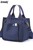 Fashion Canvas Women Crossbody Bag Simple Large Capacity Storage Shoulder Bags Multiple Pockets Female Shopping