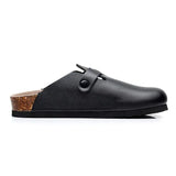 2023 Fashion Men Beach Cork Slippers Summer Unisex Solid Color Non-slip Outside EVA Waterproof PU Leather Slide