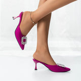 Women Pumps luxury Crystal Slingback High heels Slippers Summer bride Shoes Comfortable Heeled Party Wedding