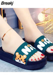 Home Slippers Women Slides Shoes Cartoon Animal Casual Girl Flip Flops Slide Sandals Beach Slides Bathroom Outer