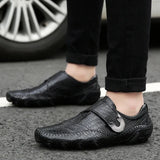 Leather Men Moccasins slip on Soft Casual Loafers handmade Leisure shoes Breathable flats Comfortable for men