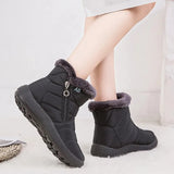 Waterproof Snow Boots for Women Non Slip Thick Plush Platform Ankle Boots Woman Plus Size Winter Cotton Padded Shoes
