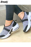 Mujer Women's Shoes 2023 Fashion Mesh Casual Sport Shoes Platform Wedge Sneakers Plus Size Flats Zapatillas