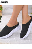 for Women 2023 Outdoor Breathable Women's Vulcanize Shoes Thick Bottom Walking Shoe Easy Put on Slippers Slip-on