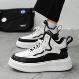 Sneakers High Top For Men Vulcanized Leather Shoes Platform Sneakers Fashion Mens Skateboard Shoes
