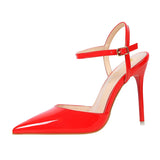 Breakj Simple Thin Heel Ultra High Heel Shallow Pointed Patent Leather Sexy Nightclub Show Thin A Word With Female
