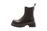 Women Genuine Leather Ankle Boots Round Toe Platform Chunky High Heel Zipper Short Boot Ladies Shoes Autumn Winter