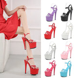 Breakj Leather Sandals Special High Heels Heel Sexy Black Waterproof Platform Hate Day Superb High Slippers Female