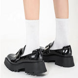 Size 35-39 Real Leather Flats Shoes For Women Fashion Platform Shoes Jk Chunky Loafers Office Lady Pumps Fashion
