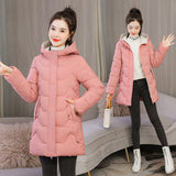 2021 Winter Women Jacket Long Hooded Cotton Padded Female Coat High Quality Warm Basic Outwear Parkas Women