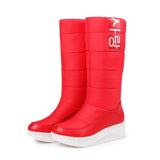 Women Down Snow Boots Girls Cotton Shoes South Korea Style Platform Wedges Mid Calf Boots Female Plush Warm Inner 2020