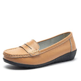 Flats Slip On Soft Loafers Women Genuine Leather Shoes Platform Nurse Ladies Flat Shoes Wedge White Zapatos De