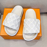 Magic Sticker Flat Slippers 2024 Summer New Designer Luxury Sandals for Women Elegant Home Flat Slippers Zapatos De