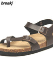 Fashion Outside Cork Sandals 2023 New Women Casual Summer Beach Gladiator Non-slip Buckle Strap
