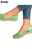 Women Sandals Summer Ladies Slides Shoes Leather Breathable Slippers Women Sandals Outside Casual Flats Retro