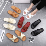 New Summer Women PVC Slippers Casual Beach Outside Cross Non-slip Slide